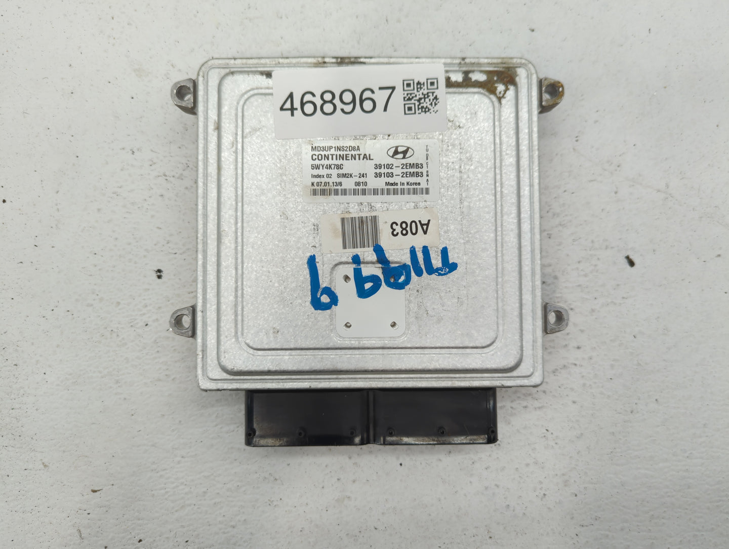 2011-2013 Hyundai Elantra PCM Engine Control Computer ECU ECM PCU OEM P/N:39103-2EMP3 39102-2EMP3 Fits Fits 2011 2012 2013 O