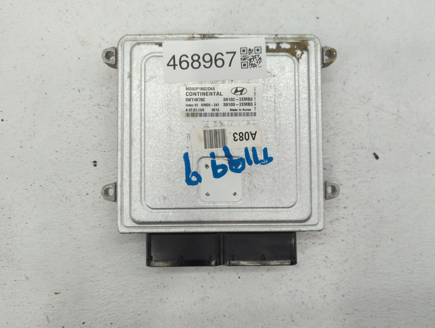 2011-2013 Hyundai Elantra PCM Engine Control Computer ECU ECM PCU OEM P/N:39103-2EMP3 39102-2EMP3 Fits Fits 2011 2012 2013 O