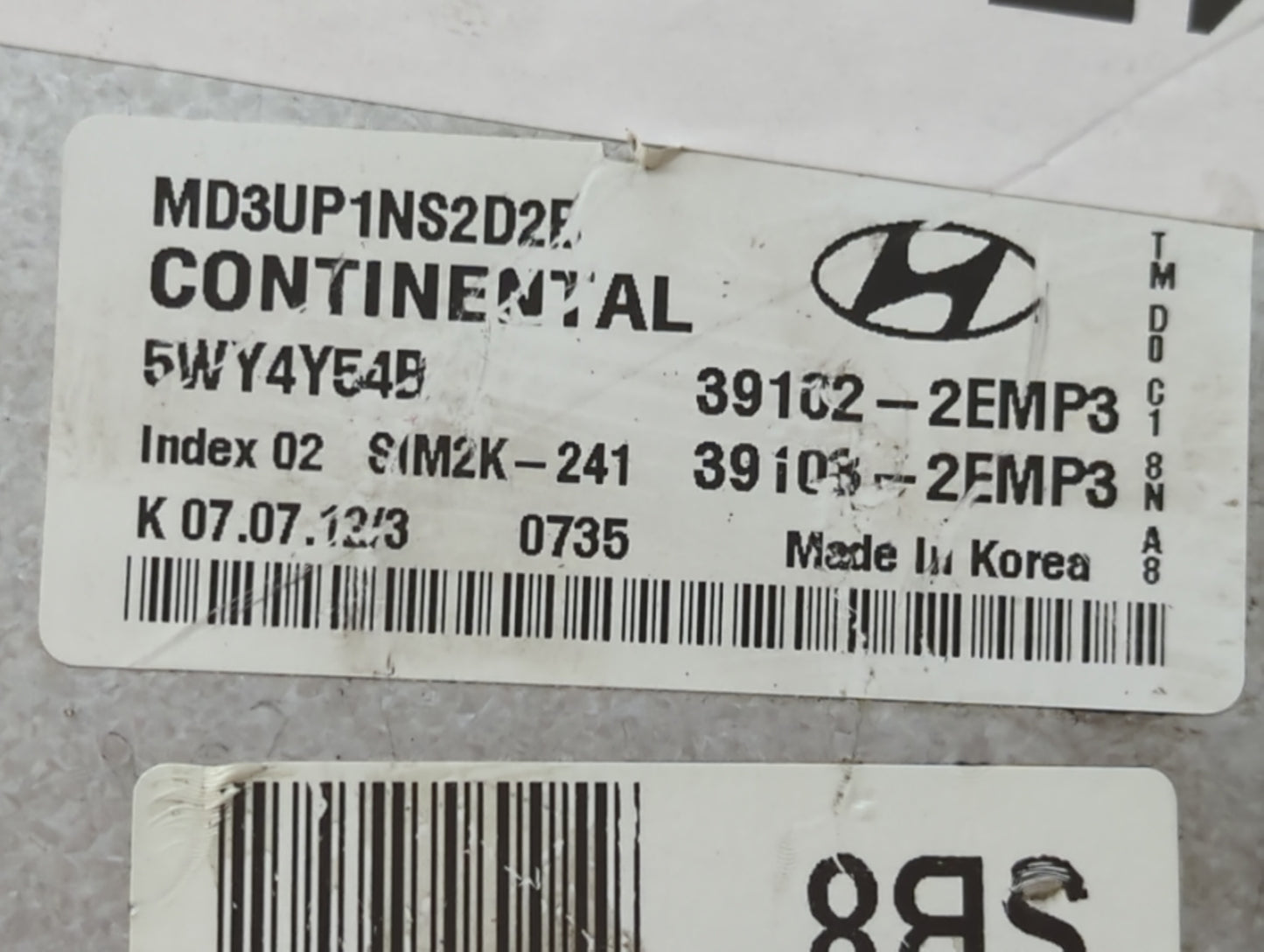 2011-2013 Hyundai Elantra PCM Engine Control Computer ECU ECM PCU OEM P/N:39103-2EMP3 39102-2EMP3 Fits Fits 2011 2012 2013 O