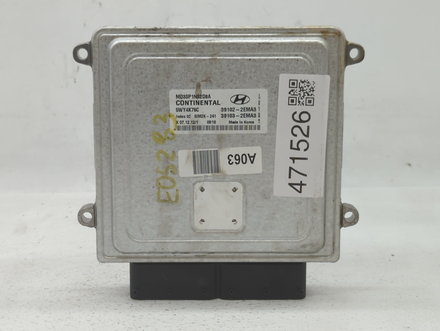 2011-2013 Hyundai Elantra PCM Engine Control Computer ECU ECM PCU OEM P/N:39103-2EMN3 39102-2EMN3 Fits Fits 2011 2012 2013 O