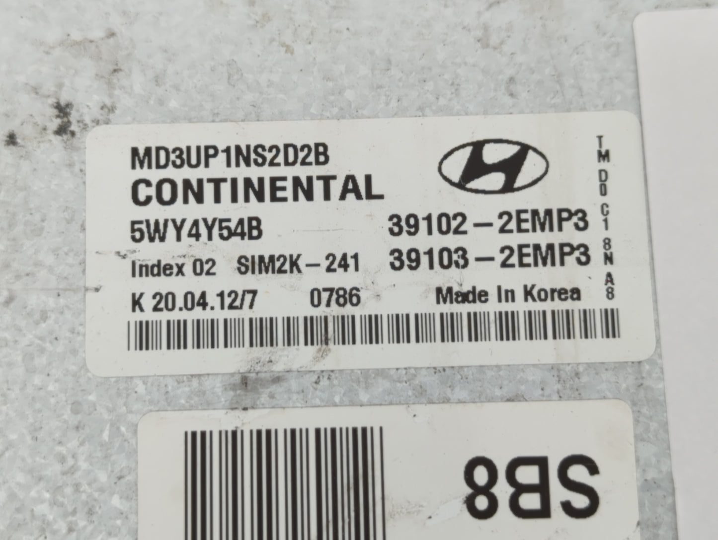 2011-2013 Hyundai Elantra PCM Engine Control Computer ECU ECM PCU OEM P/N:39103-2EMB2 39102-2EMB2 Fits Fits 2011 2012 2013 O
