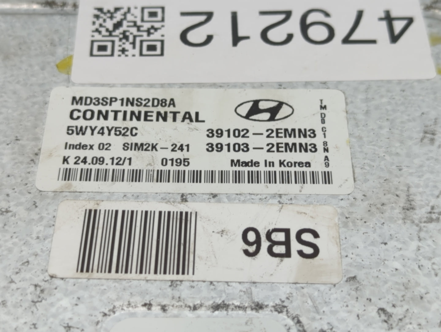 2011-2013 Hyundai Elantra PCM Engine Control Computer ECU ECM PCU OEM P/N:39103-2EMN3 39102-2EMN3 Fits Fits 2011 2012 2013 O