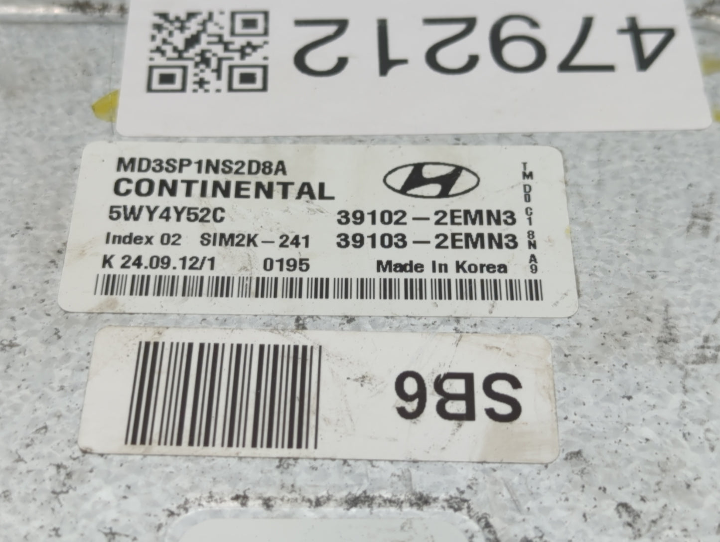 2011-2013 Hyundai Elantra PCM Engine Control Computer ECU ECM PCU OEM P/N:39103-2EMN3 39102-2EMN3 Fits Fits 2011 2012 2013 O