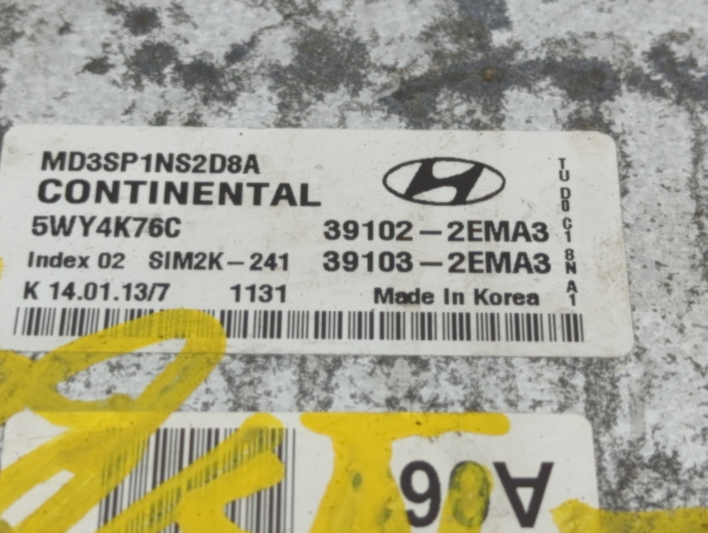2011-2013 Hyundai Elantra PCM Engine Control Computer ECU ECM PCU OEM P/N:39103-2EMN3 39102-2EMN3 Fits Fits 2011 2012 2013 O