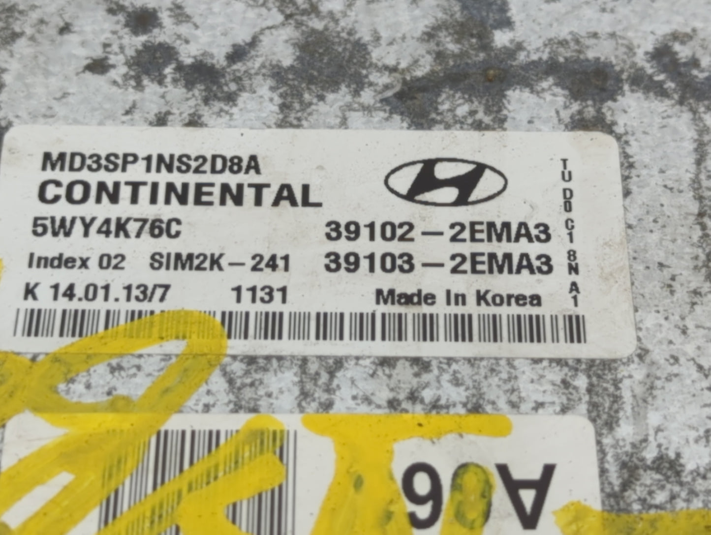 2011-2013 Hyundai Elantra PCM Engine Control Computer ECU ECM PCU OEM P/N:39103-2EMN3 39102-2EMN3 Fits Fits 2011 2012 2013 O