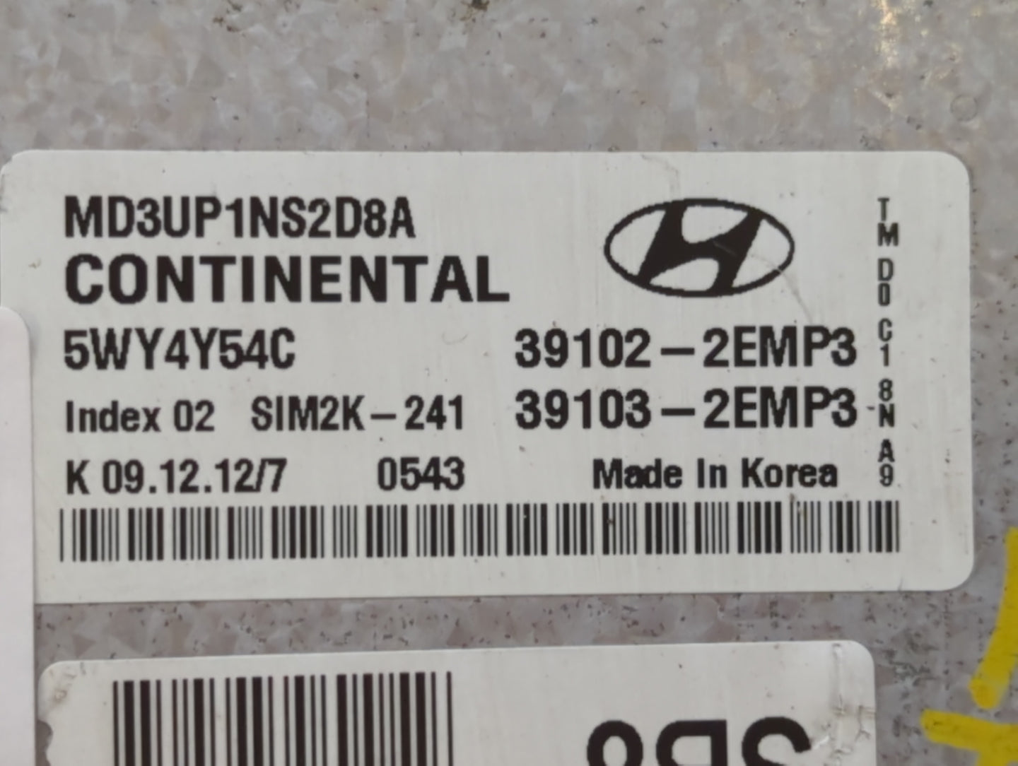 2011-2013 Hyundai Elantra PCM Engine Control Computer ECU ECM PCU OEM P/N:39103-2EMB2 39102-2EMB2 Fits Fits 2011 2012 2013 O