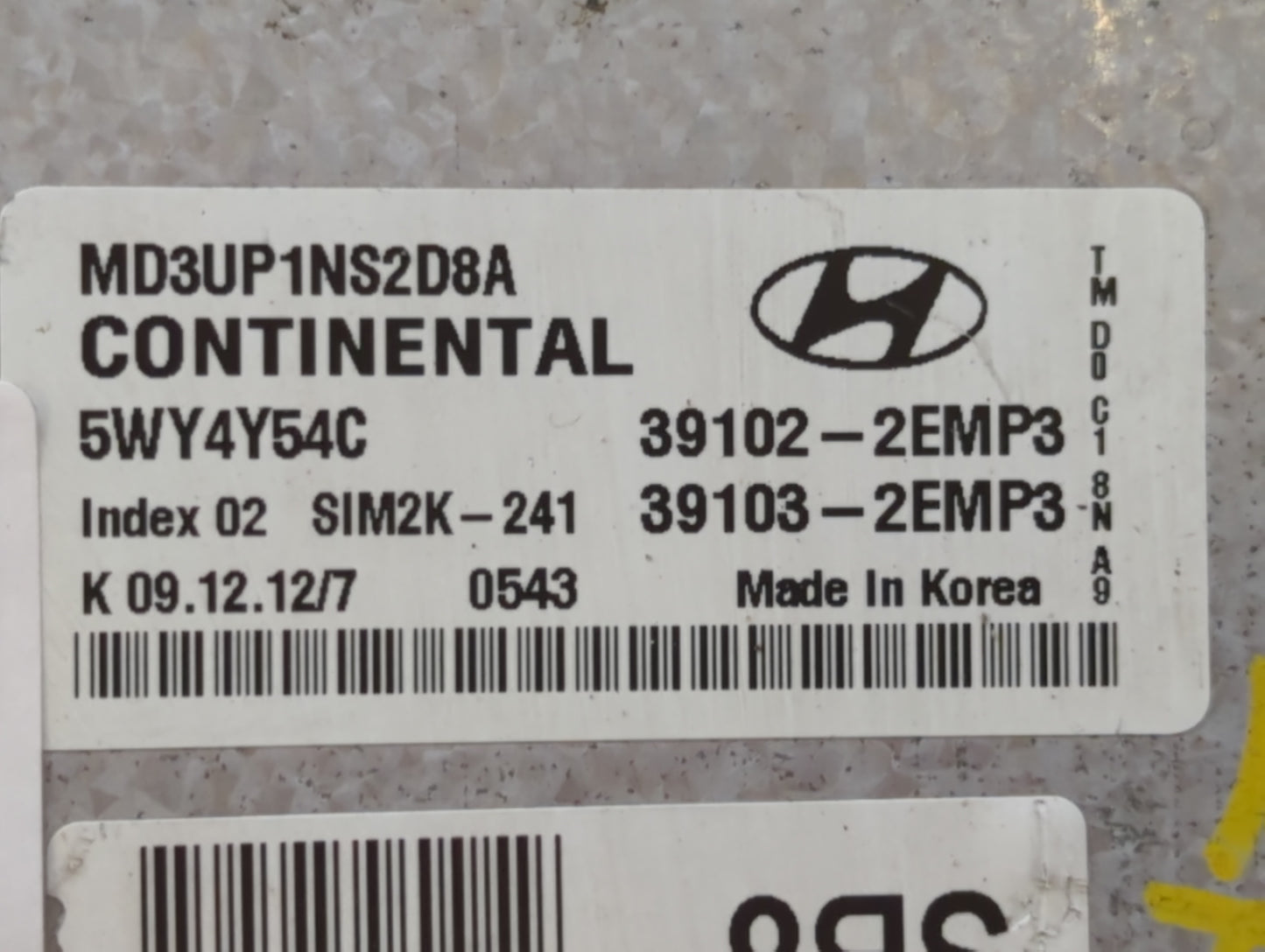 2011-2013 Hyundai Elantra PCM Engine Control Computer ECU ECM PCU OEM P/N:39103-2EMB2 39102-2EMB2 Fits Fits 2011 2012 2013 O