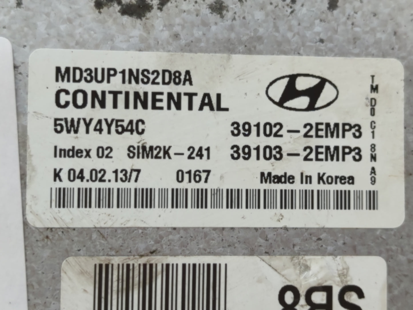 2011-2013 Hyundai Elantra PCM Engine Control Computer ECU ECM PCU OEM P/N:39103-2EMP3 39102-2EMP3 Fits Fits 2011 2012 2013 O