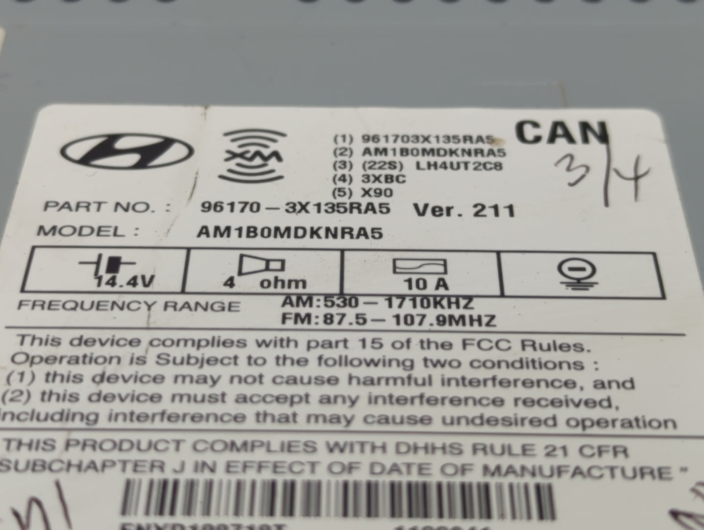 2013-2013 Hyundai Elantra Am Fm Cd Player Radio Receiver - Oemusedautoparts1.com