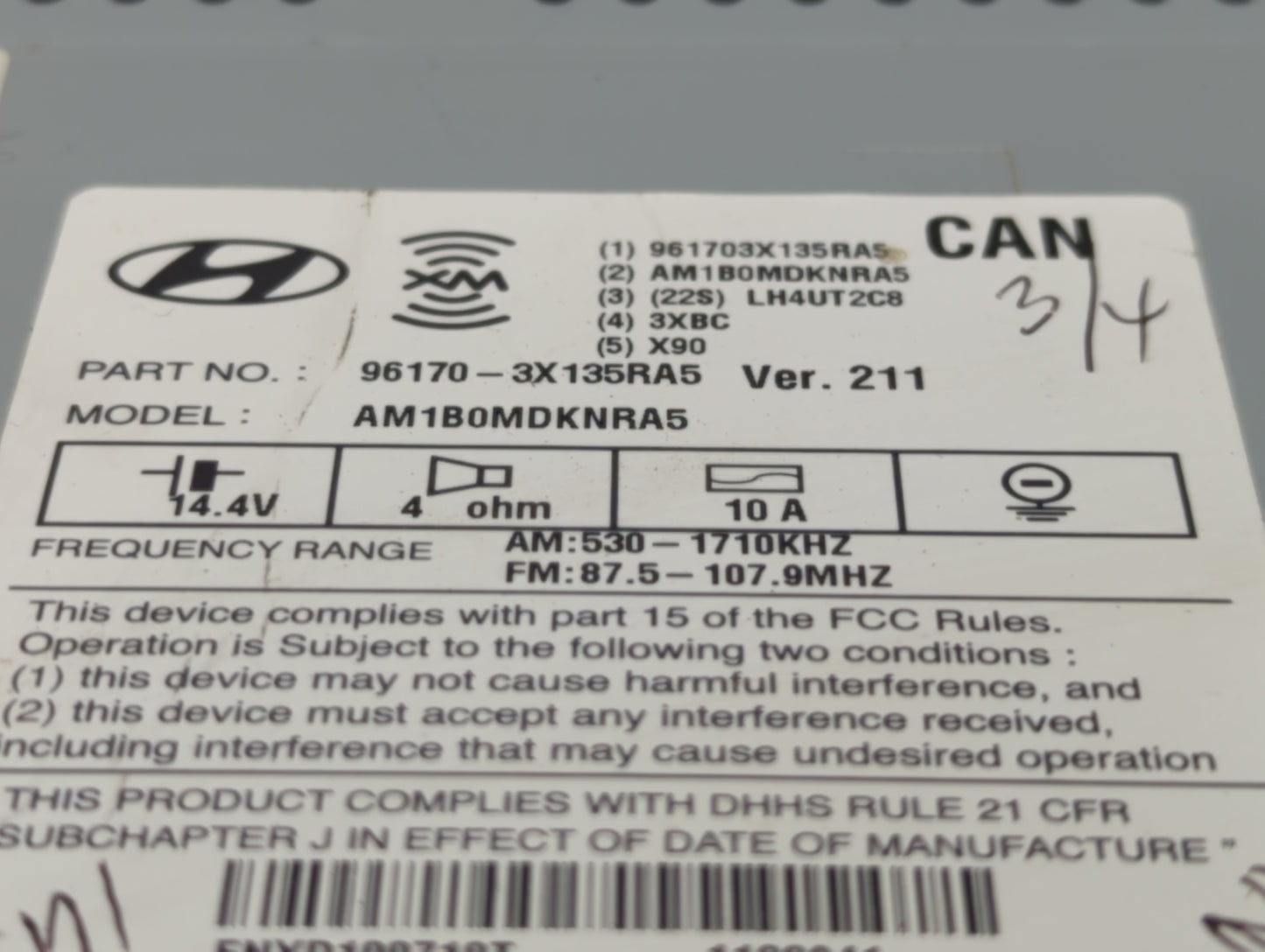 2013-2013 Hyundai Elantra Am Fm Cd Player Radio Receiver - Oemusedautoparts1.com