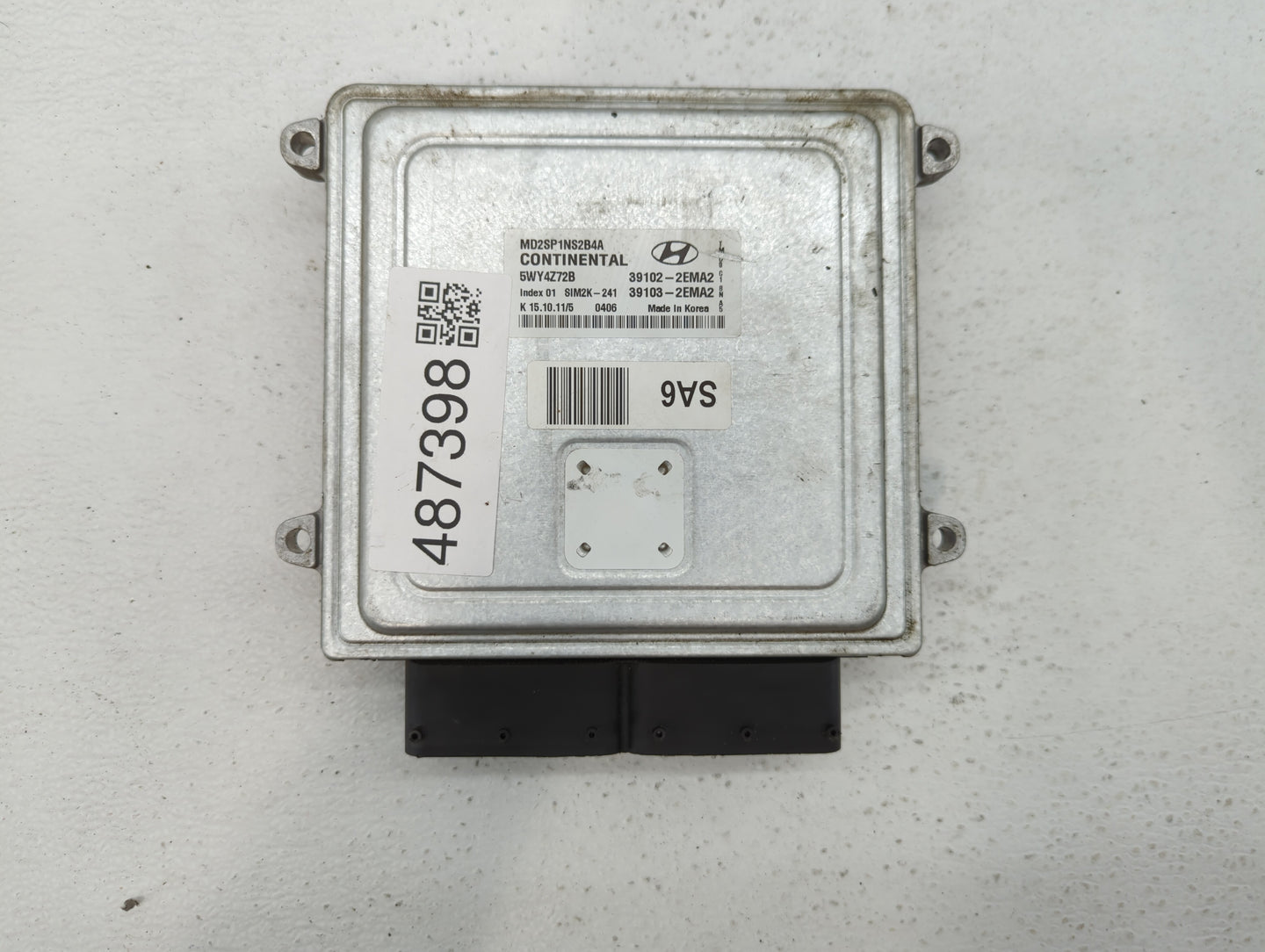 2011-2013 Hyundai Elantra PCM Engine Control Computer ECU ECM PCU OEM P/N:39102-2EMA0 39103-2EMN3 Fits Fits 2011 2012 2013 O