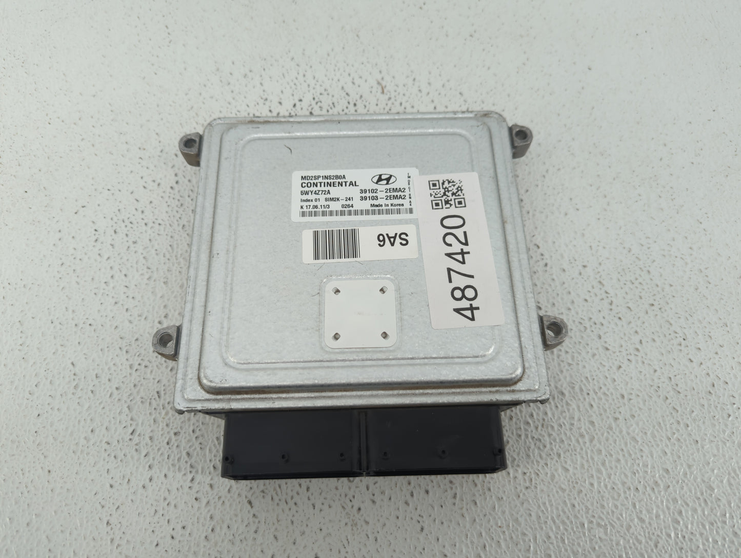 2011-2013 Hyundai Elantra PCM Engine Control Computer ECU ECM PCU OEM P/N:39103-2EMA2 39102-2EMA2 Fits Fits 2011 2012 2013 O