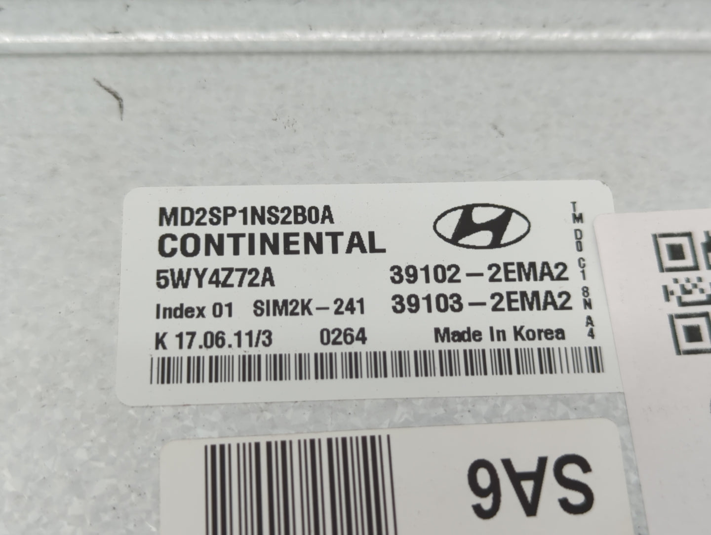 2011-2013 Hyundai Elantra PCM Engine Control Computer ECU ECM PCU OEM P/N:39103-2EMA2 39102-2EMA2 Fits Fits 2011 2012 2013 O