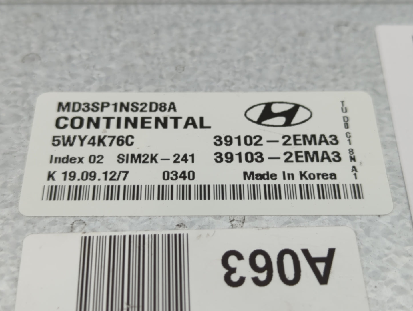 2011-2013 Hyundai Elantra PCM Engine Control Computer ECU ECM PCU OEM P/N:39102-2EMA0 39103-2EMN3 Fits Fits 2011 2012 2013 O