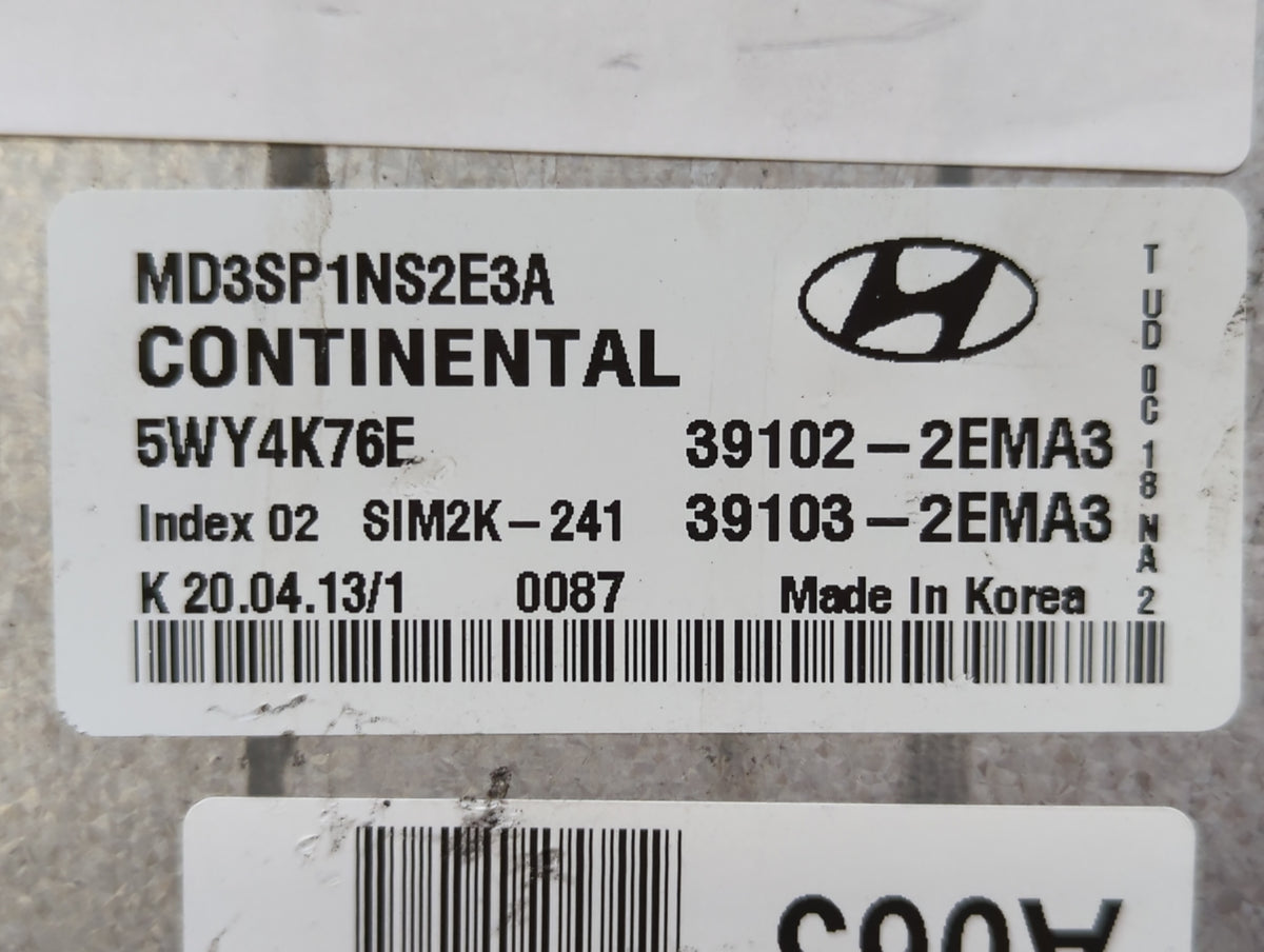 2011-2013 Hyundai Elantra PCM Engine Control Computer ECU ECM PCU OEM P/N:39102-2EMA0 39103-2EMN3, 39102-2EMN3 Fits 2011 201