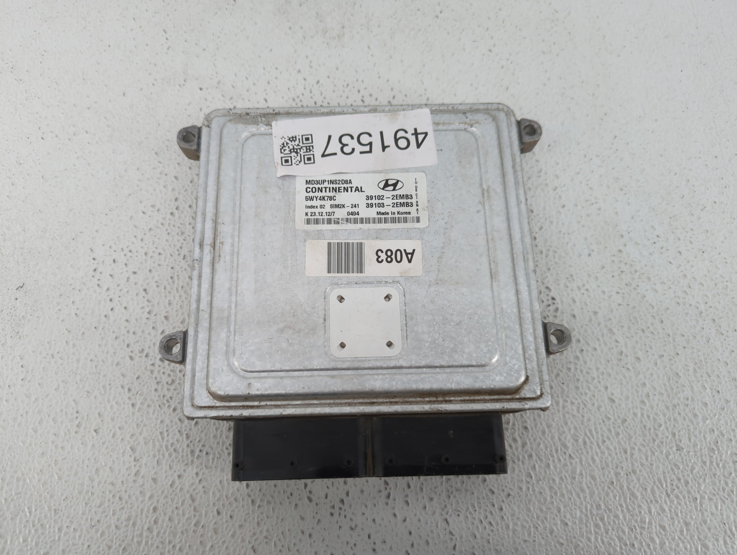 2011-2013 Hyundai Elantra PCM Engine Control Computer ECU ECM PCU OEM P/N:39102-2EMB3 39103-2EMB2 Fits Fits 2011 2012 2013 O