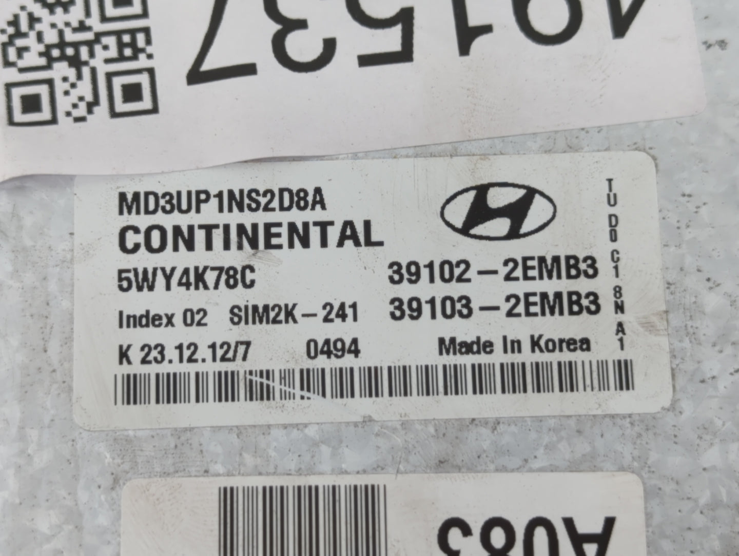 2011-2013 Hyundai Elantra PCM Engine Control Computer ECU ECM PCU OEM P/N:39102-2EMB3 39103-2EMB2 Fits Fits 2011 2012 2013 O