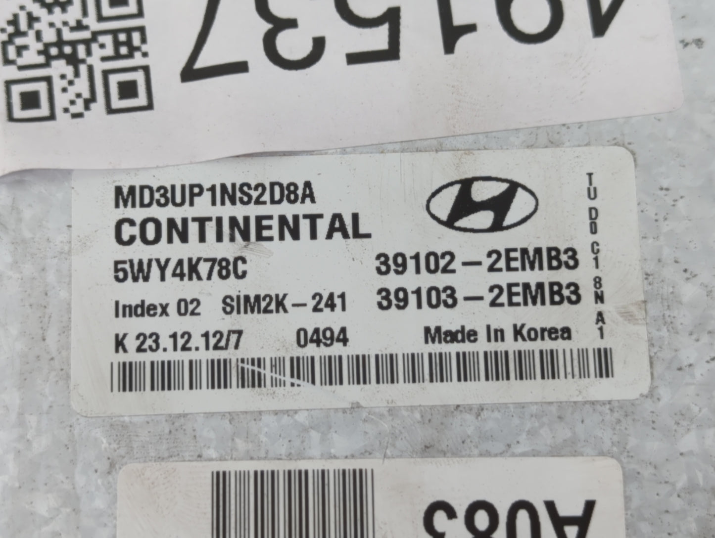 2011-2013 Hyundai Elantra PCM Engine Control Computer ECU ECM PCU OEM P/N:39102-2EMB3 39103-2EMB2 Fits Fits 2011 2012 2013 O