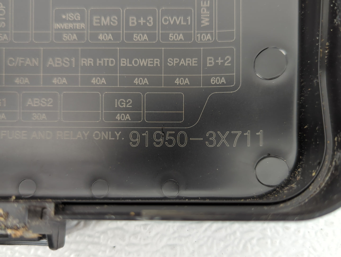 2011-2013 Hyundai Elantra Fusebox Fuse Box Panel Relay Module P/N:91950-3X711 91950-3X510, 91950-1H031 Fits Fits 2011 2012 2