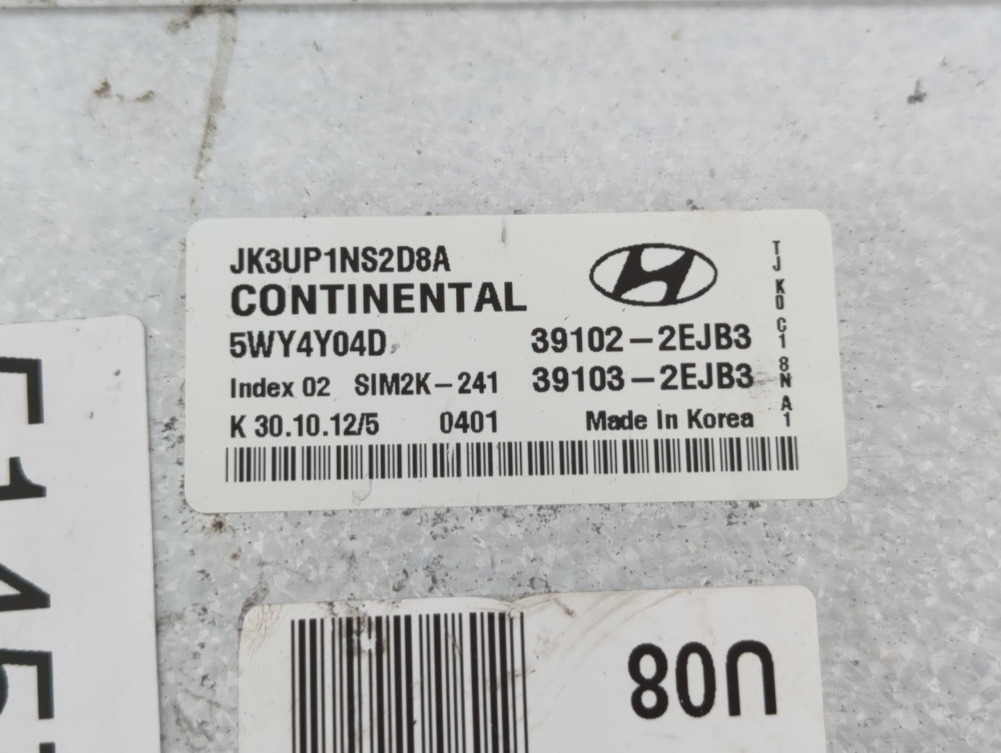 2013 Hyundai Elantra PCM Engine Control Computer ECU ECM PCU OEM P/N:39103-2EJB3 39102-2EJB3 Fits OEM Used Auto Parts - Oemu
