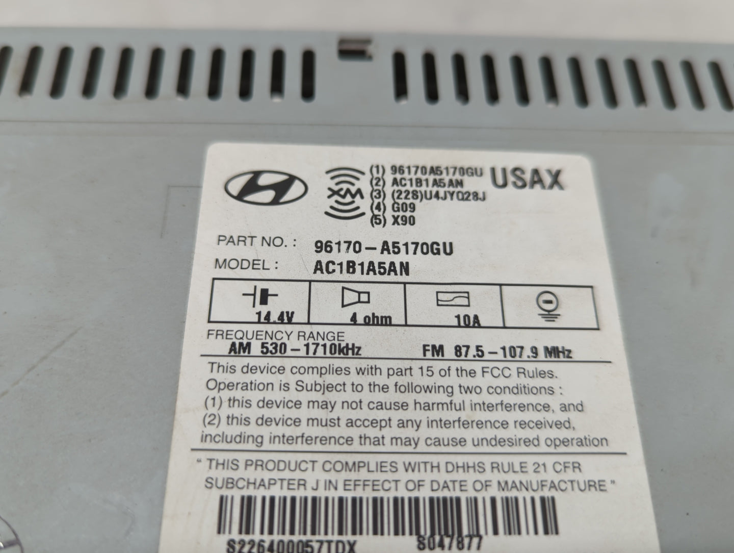 Hyundai Elantra Am Fm Cd Player Radio Receiver - Oemusedautoparts1.com