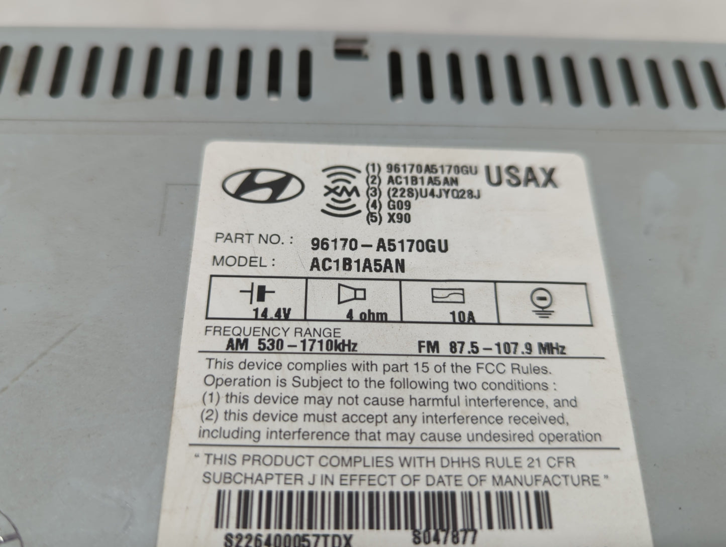 Hyundai Elantra Am Fm Cd Player Radio Receiver - Oemusedautoparts1.com