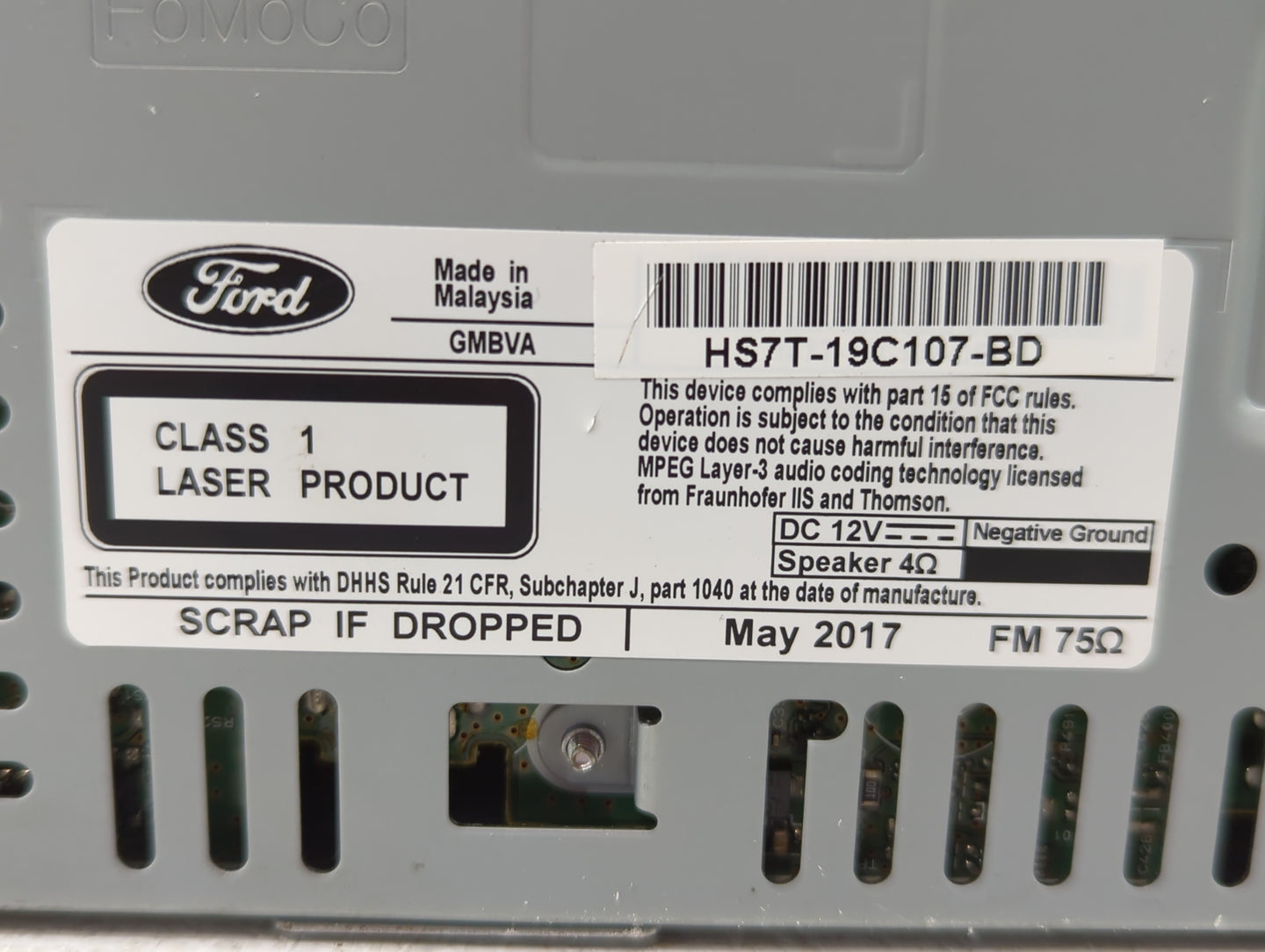 2013 Hyundai Elantra Radio AM FM Cd Player Receiver Replacement P/N:HS7T-19-BD Fits OEM Used Auto Parts - Oemusedautoparts1.