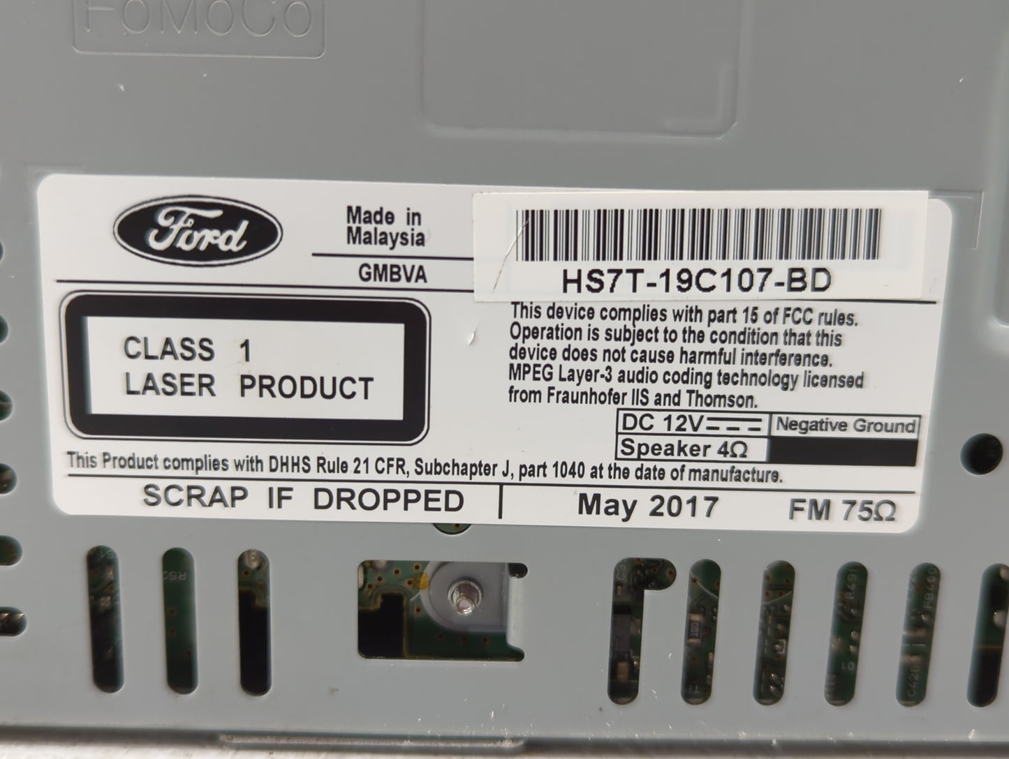 2013 Hyundai Elantra Radio AM FM Cd Player Receiver Replacement P/N:HS7T-19-BD Fits OEM Used Auto Parts - Oemusedautoparts1.