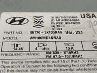 2013 Hyundai Elantra Radio AM FM Cd Player Receiver Replacement P/N:96170-3X155RA5 HS7T-19-BD Fits OEM Used Auto Parts - Oem