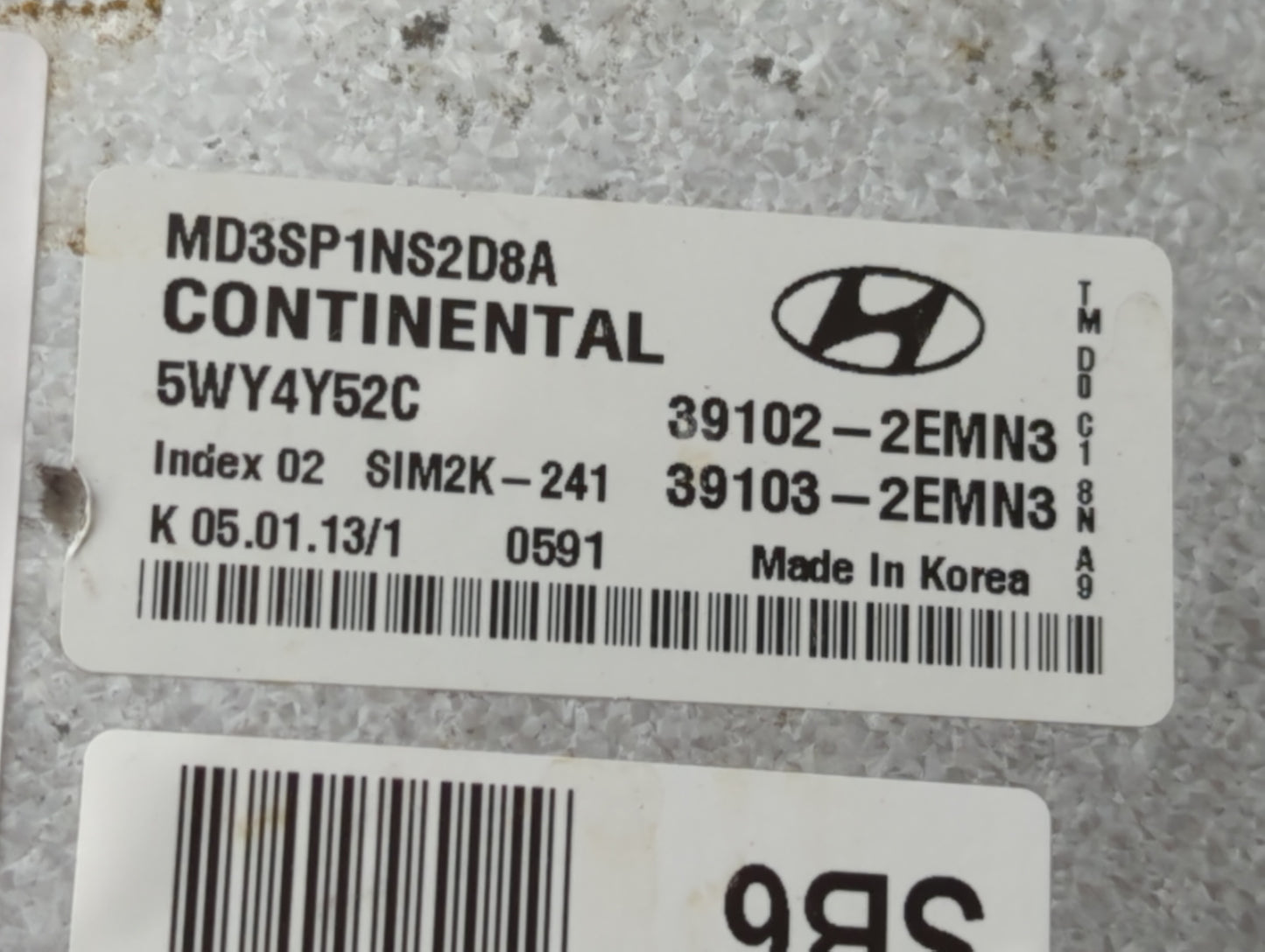 2011-2013 Hyundai Elantra PCM Engine Control Computer ECU ECM PCU OEM P/N:39103-2EMA3 39102-2EMA3 Fits Fits 2011 2012 2013 O