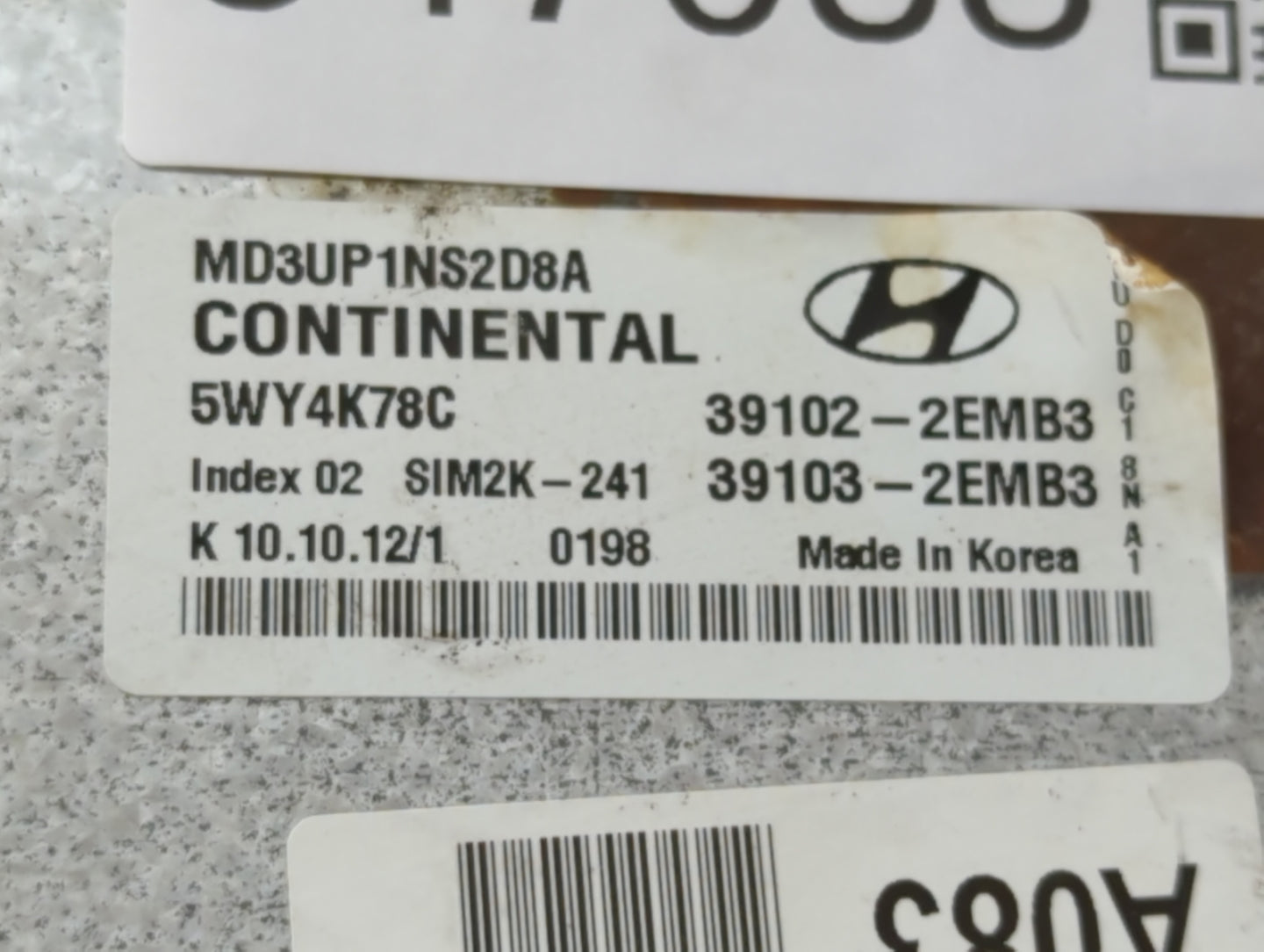 2013 Hyundai Elantra PCM Engine Control Computer ECU ECM PCU OEM P/N:39102-2EMB3 Fits OEM Used Auto Parts - Oemusedautoparts