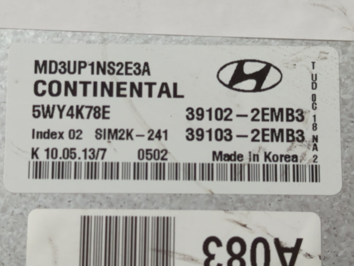 2011-2013 Hyundai Elantra PCM Engine Control Computer ECU ECM PCU OEM P/N:39102-2EMB3 39102-2EMP3 Fits Fits 2011 2012 2013 O