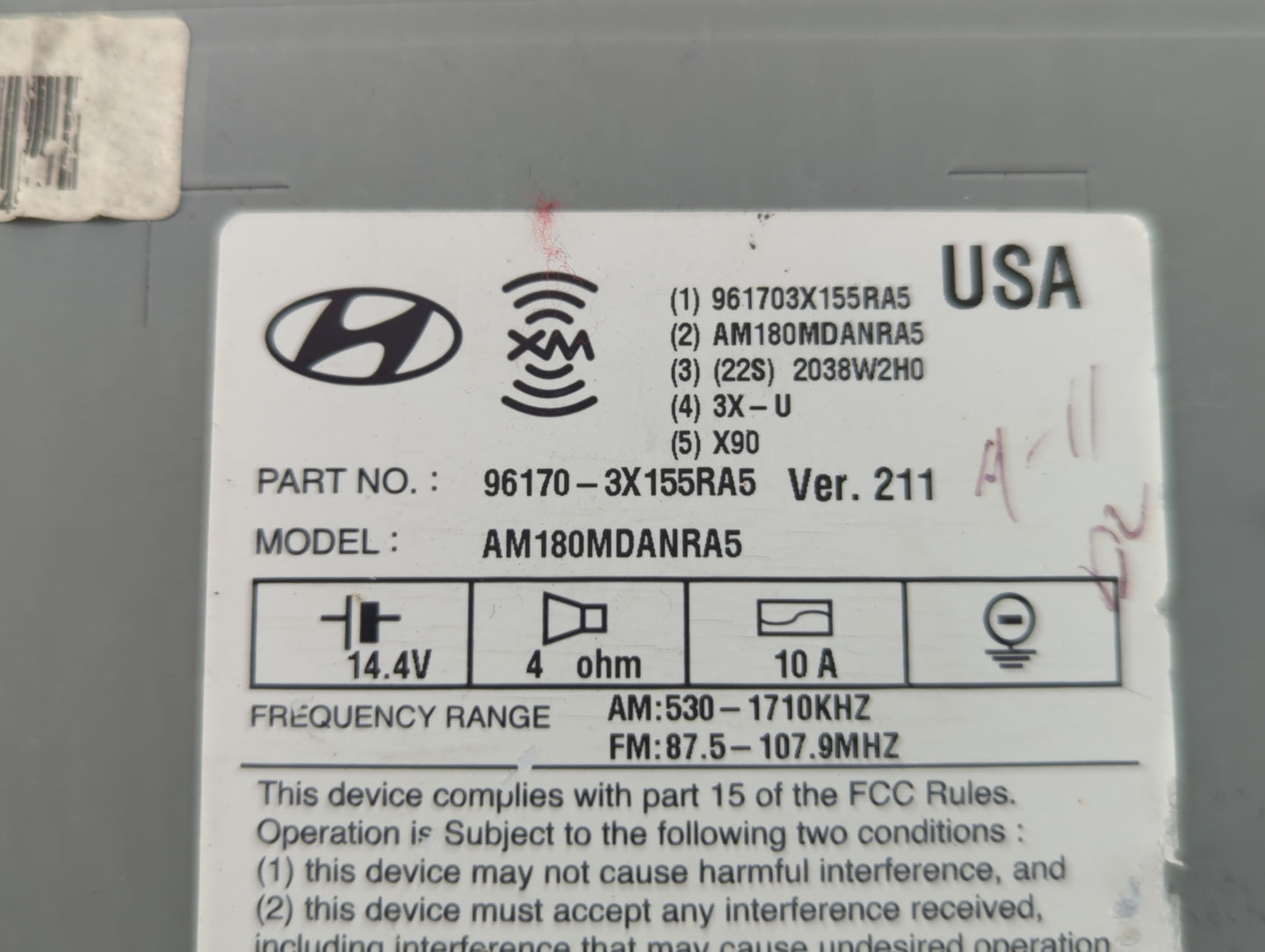 2013-2013 Hyundai Elantra Am Fm Cd Player Radio Receiver - Oemusedautoparts1.com