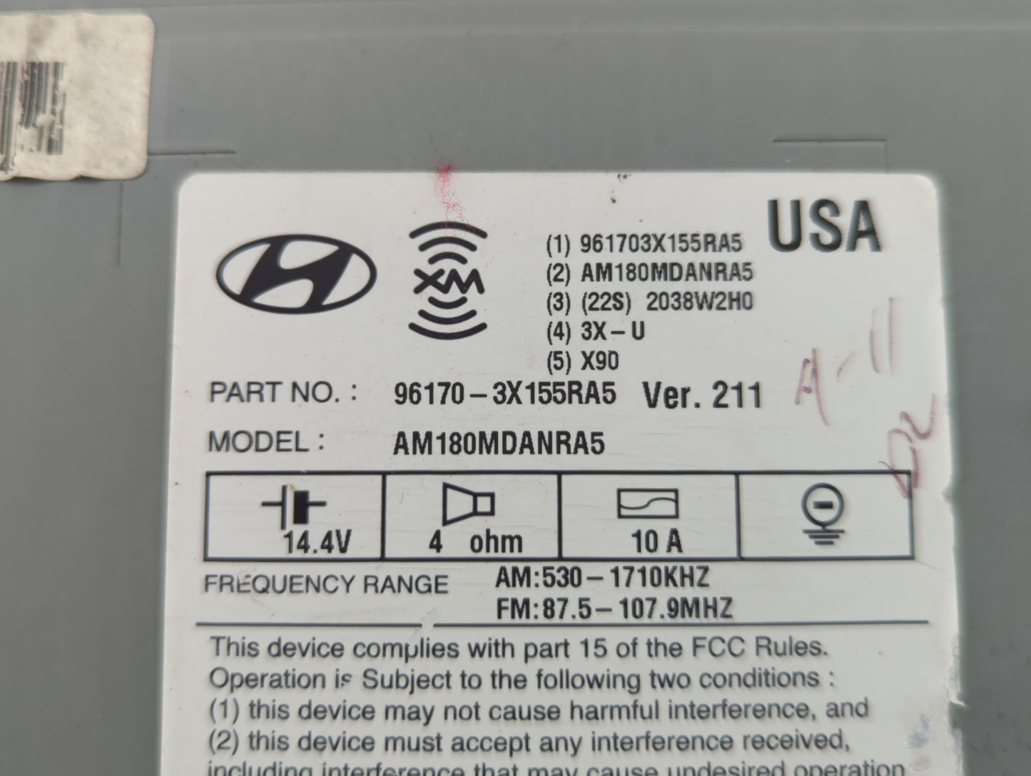 2013-2013 Hyundai Elantra Am Fm Cd Player Radio Receiver - Oemusedautoparts1.com