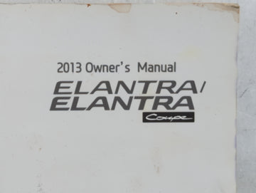 2013 Hyundai Elantra Owners Manual Book Guide P/N:A3X0-EU20I OEM Used Auto Parts