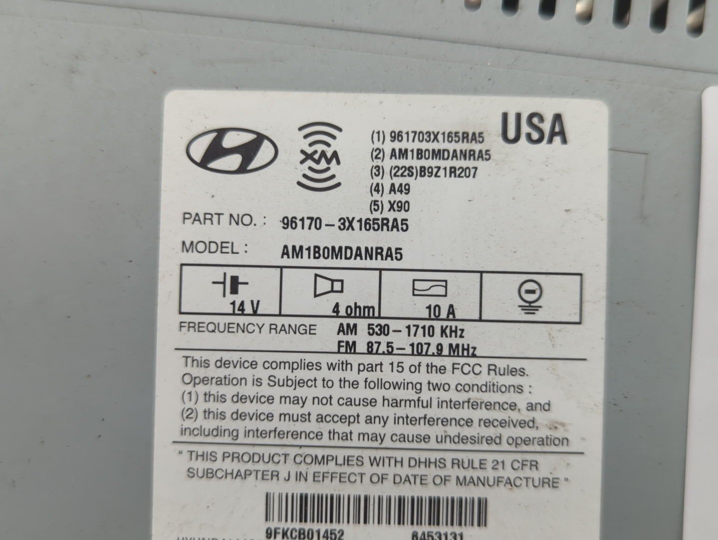 2013-2013 Hyundai Elantra Am Fm Cd Player Radio Receiver - Oemusedautoparts1.com