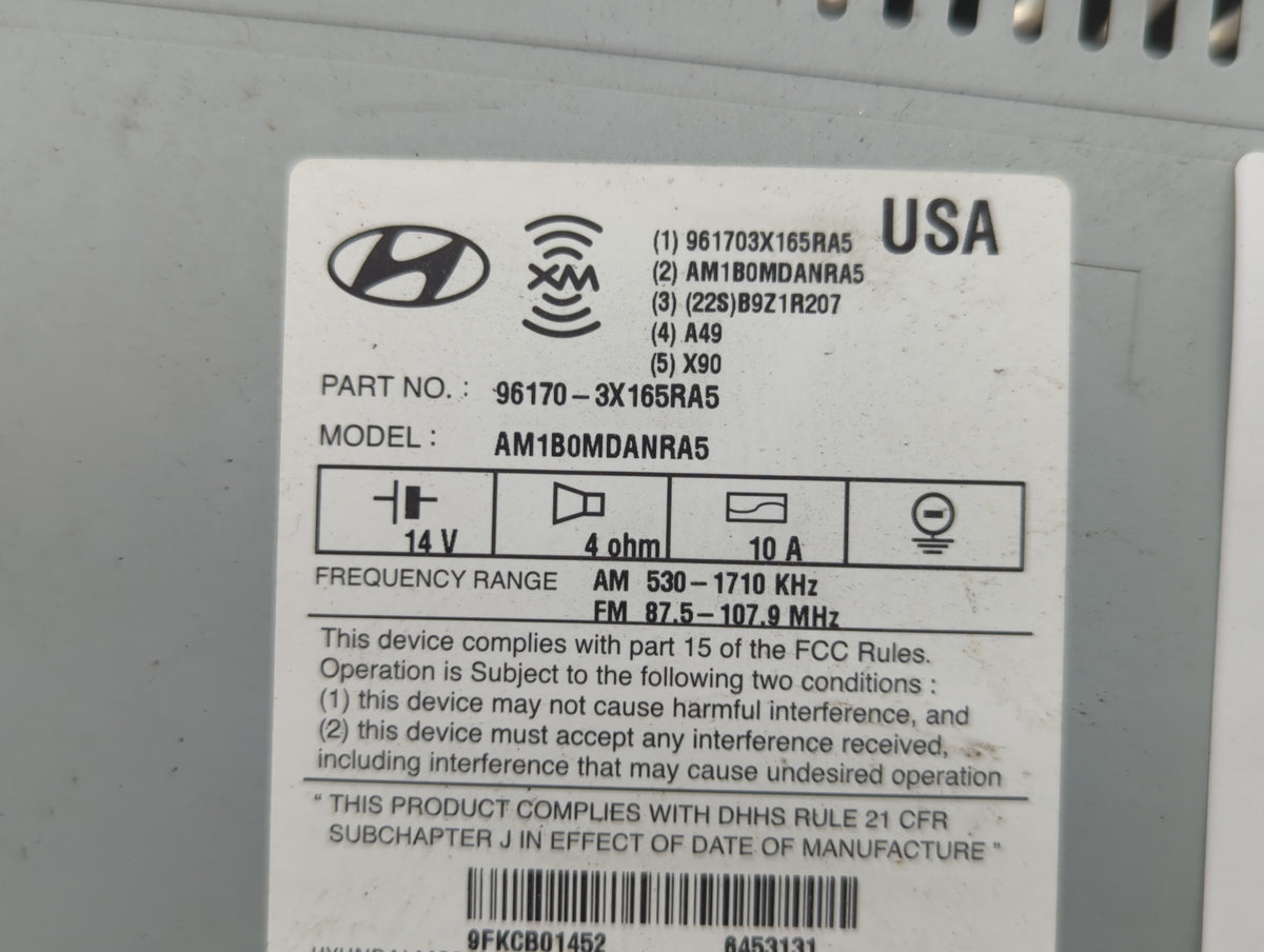 2013-2013 Hyundai Elantra Am Fm Cd Player Radio Receiver 573009 - Oemusedautoparts1.com