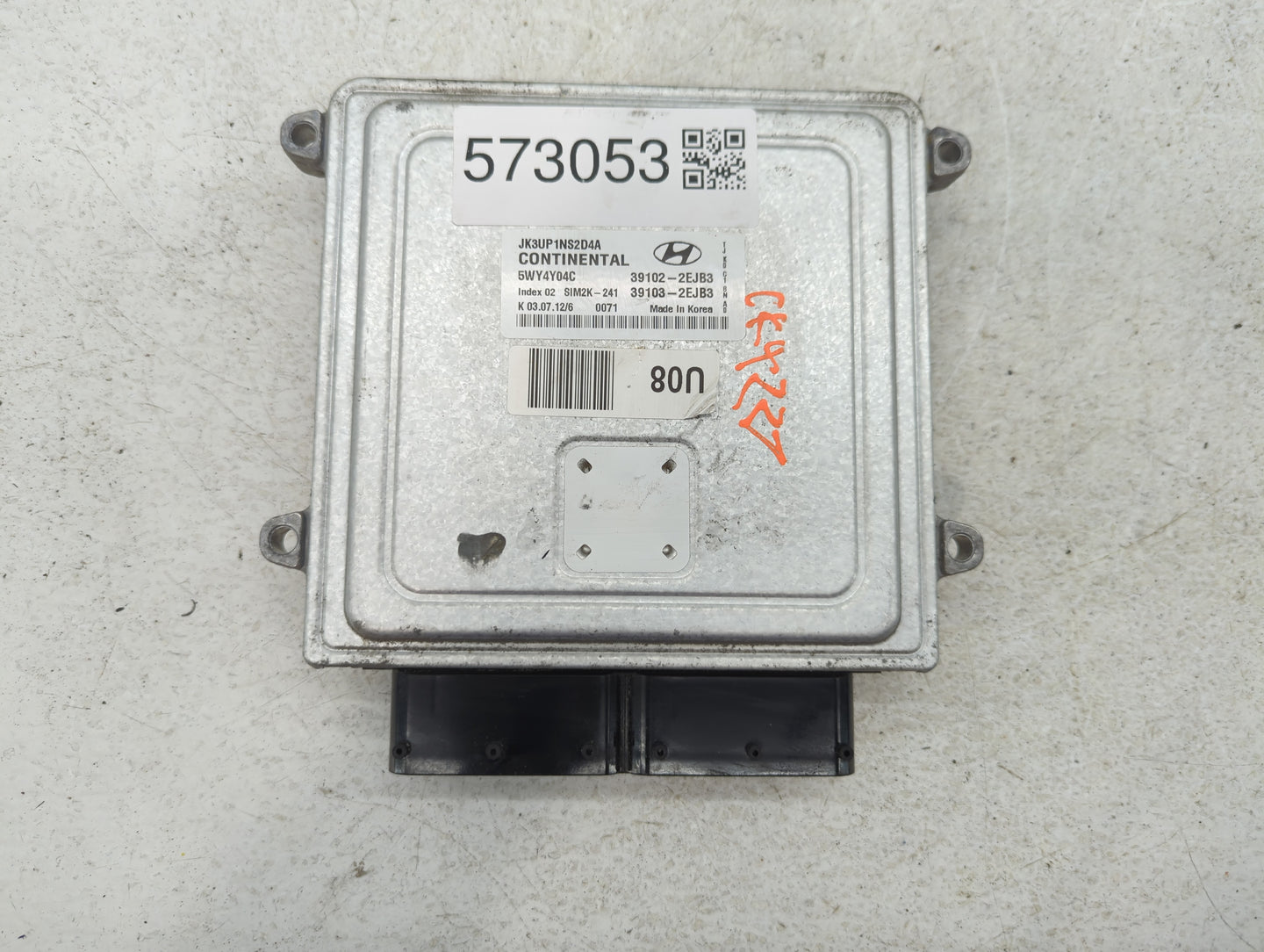 2013 Hyundai Elantra PCM Engine Control Computer ECU ECM PCU OEM P/N:39102-2EJB3 Fits OEM Used Auto Parts - Oemusedautoparts