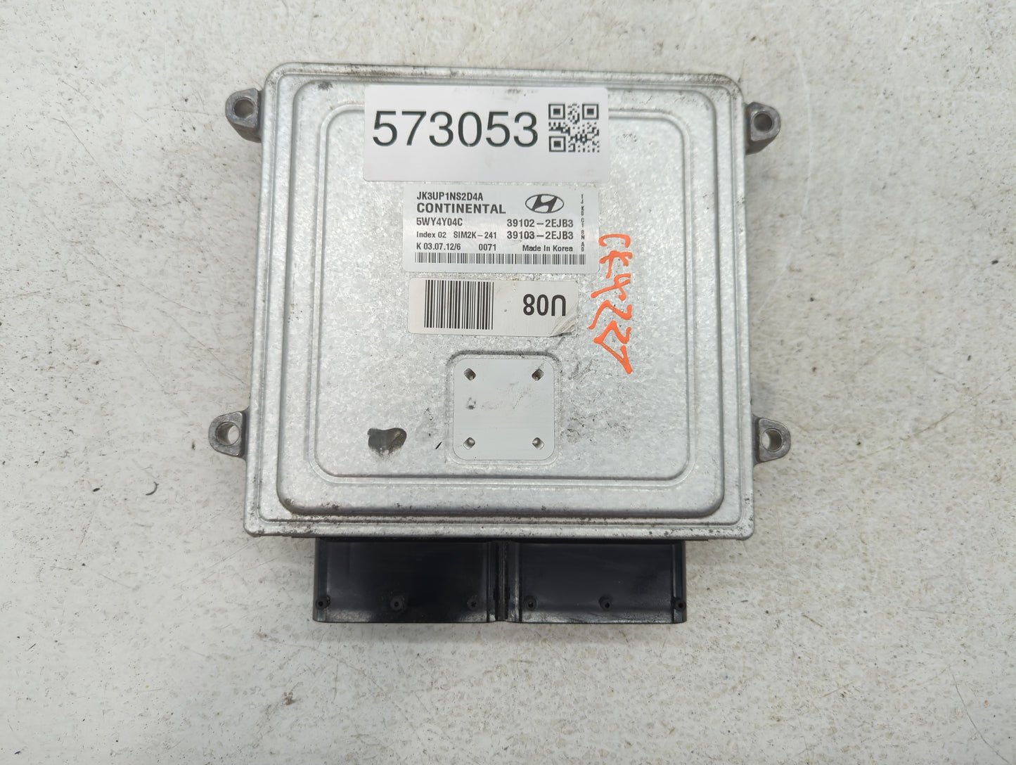 2013 Hyundai Elantra PCM Engine Control Computer ECU ECM PCU OEM P/N:39102-2EJB3 Fits OEM Used Auto Parts - Oemusedautoparts