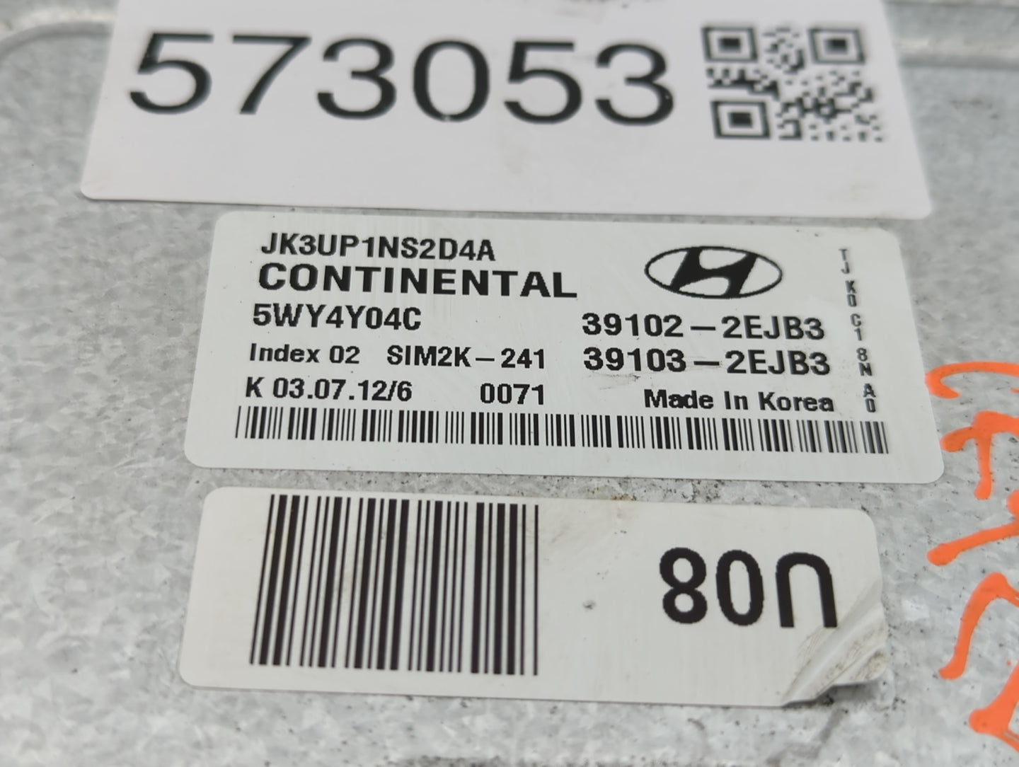 2013 Hyundai Elantra PCM Engine Control Computer ECU ECM PCU OEM P/N:39102-2EJB3 Fits OEM Used Auto Parts - Oemusedautoparts