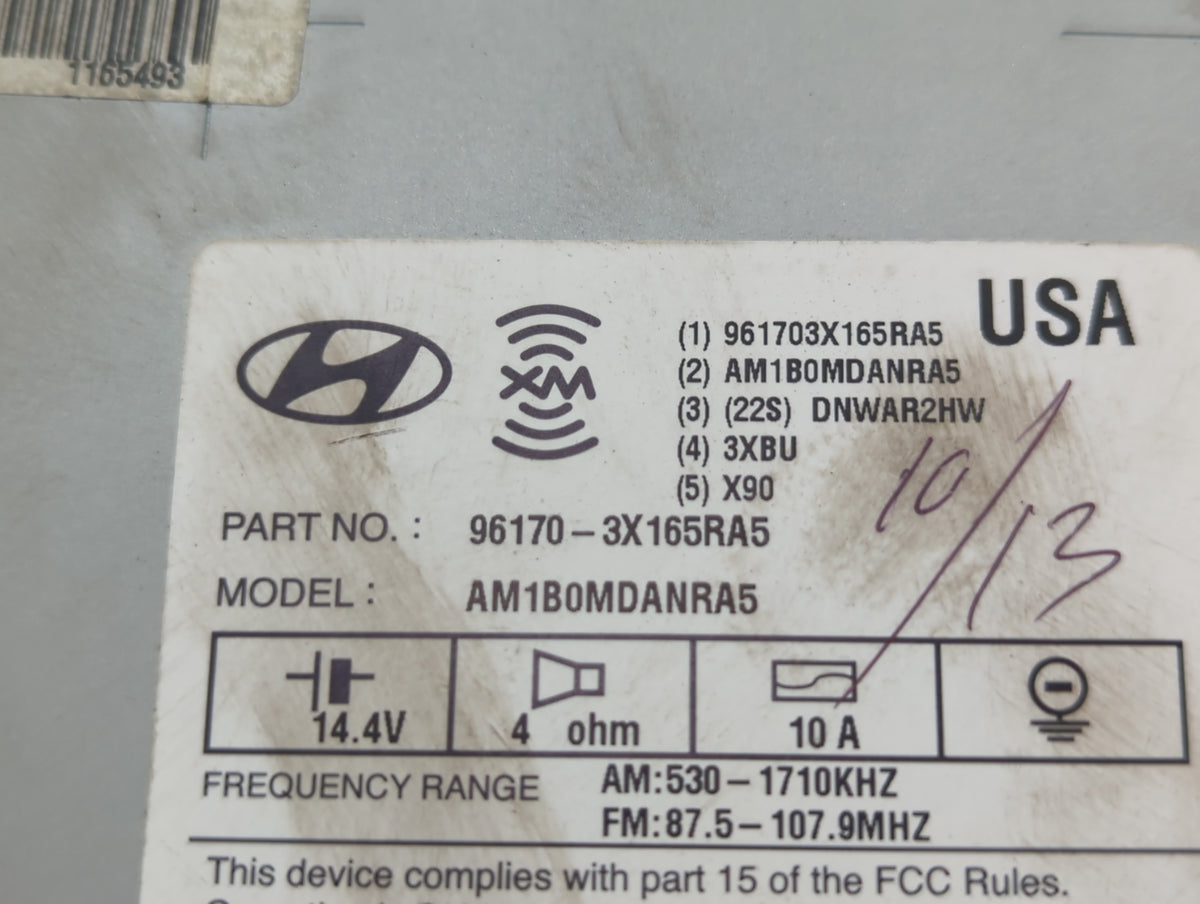2013-2013 Hyundai Elantra Am Fm Cd Player Radio Receiver 583224 - Oemusedautoparts1.com