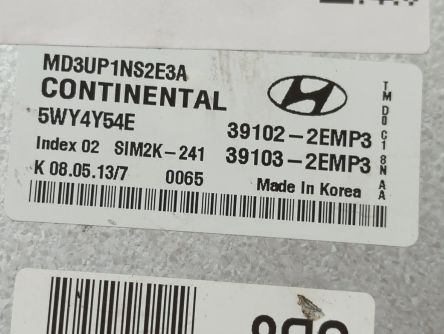 2011-2013 Hyundai Elantra PCM Engine Control Computer ECU ECM PCU OEM P/N:39103-2EMP3 39102-2EMP3 Fits Fits 2011 2012 2013 O