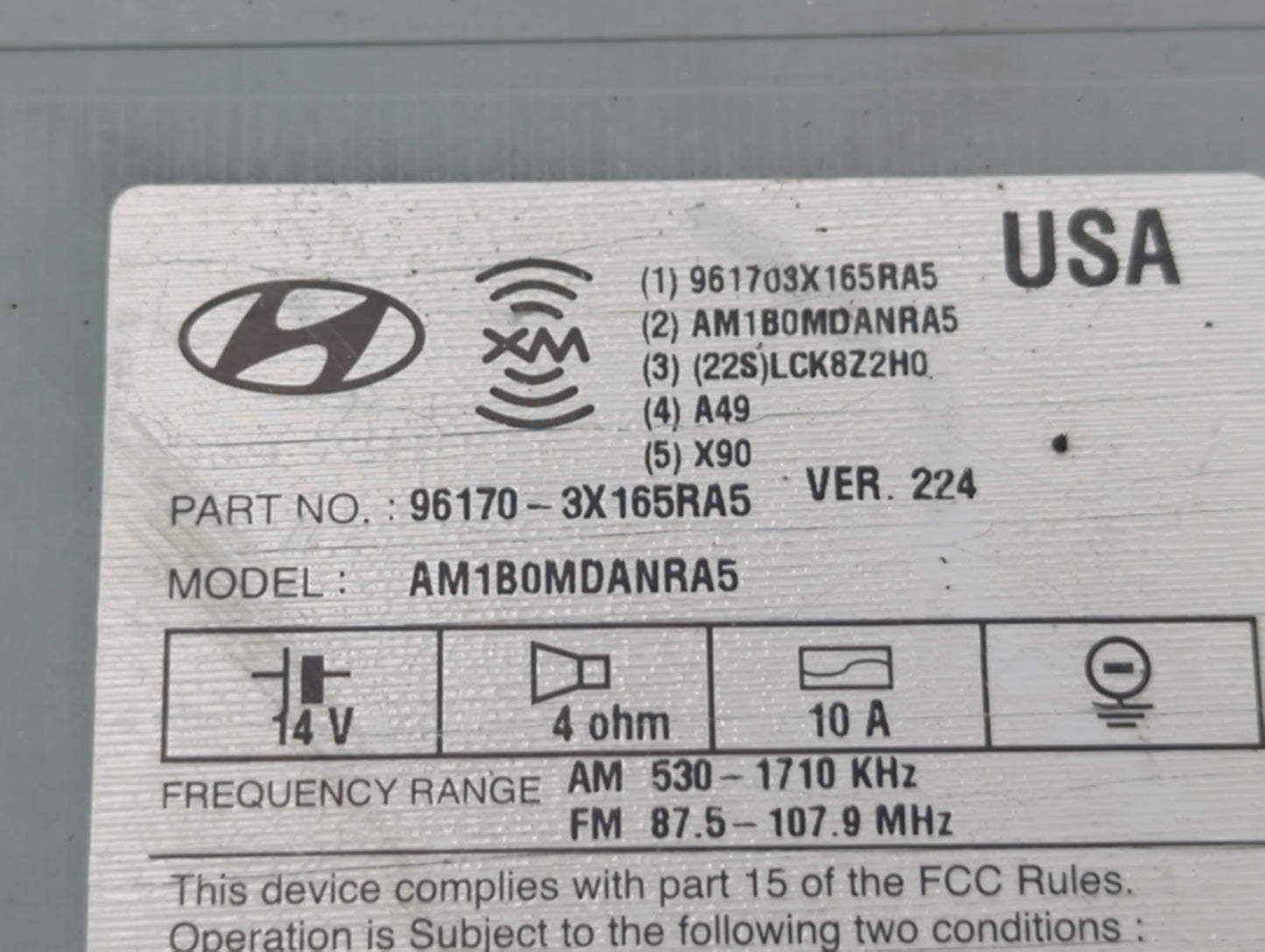 2013 Hyundai Elantra Radio AM FM Cd Player Receiver Replacement P/N:96170-3X165RA5 Fits OEM Used Auto Parts - Oemusedautopar