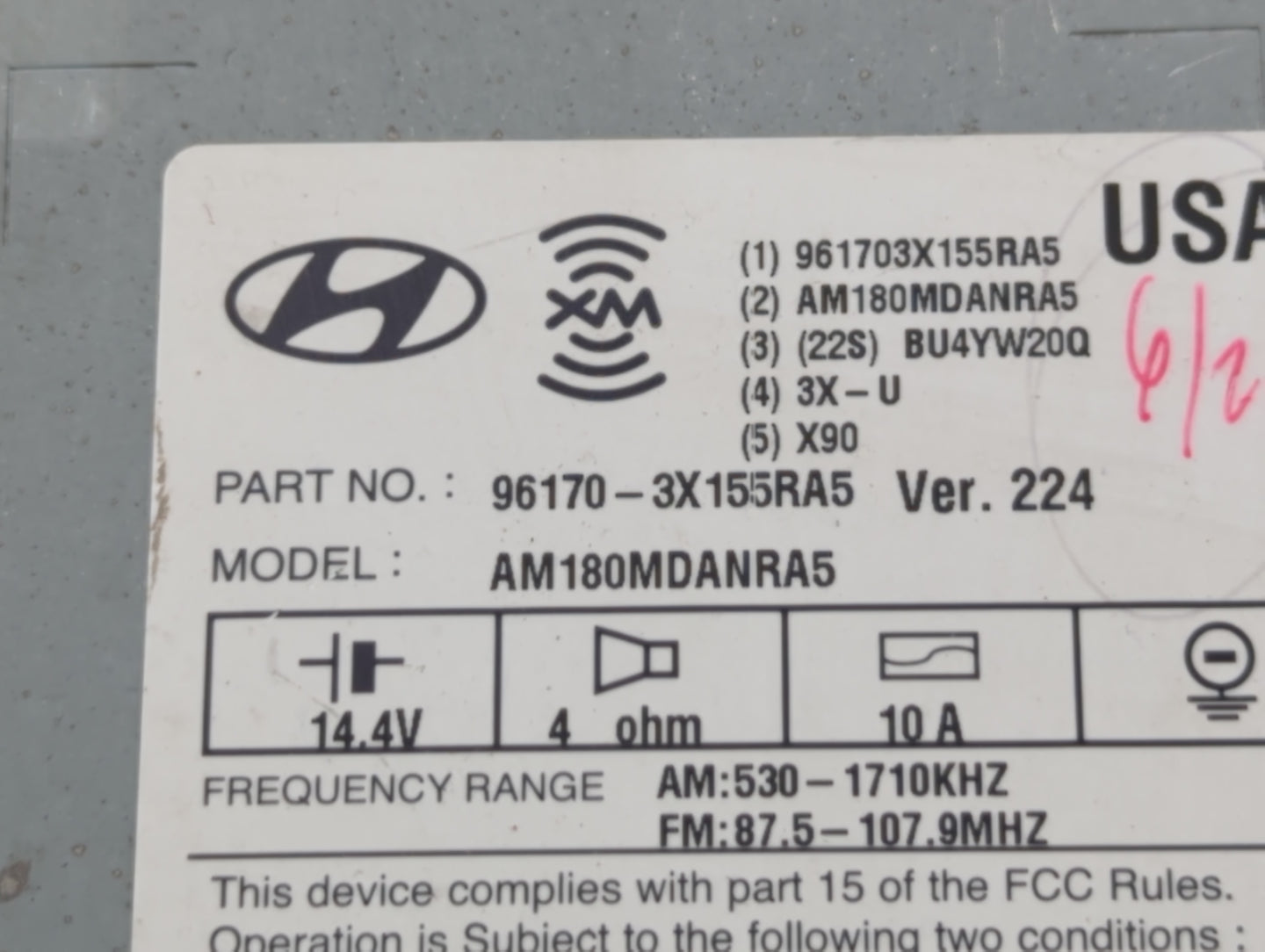 2011-2013 Hyundai Elantra Am Fm Cd Player Radio Receiver - Oemusedautoparts1.com