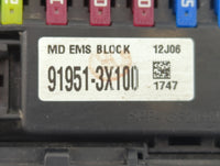 2011-2013 Hyundai Elantra Fusebox Fuse Box Panel Relay Module P/N:91951-3X100 Fits Fits 2011 2012 2013 OEM Used Auto Parts -
