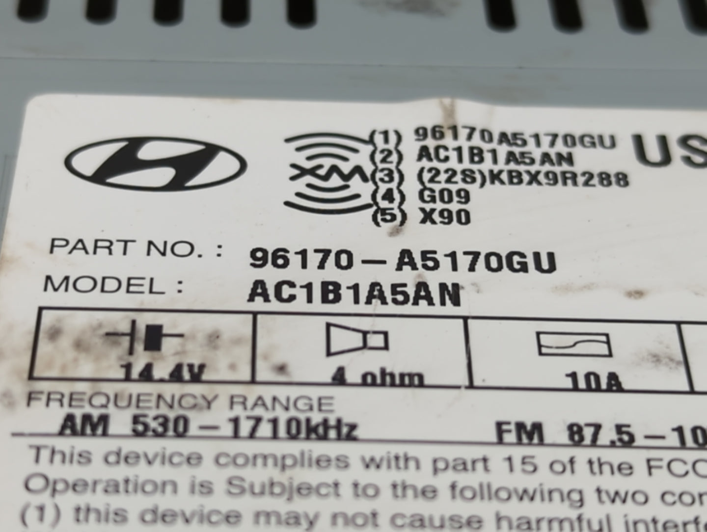 Hyundai Elantra Am Fm Cd Player Radio Receiver - Oemusedautoparts1.com