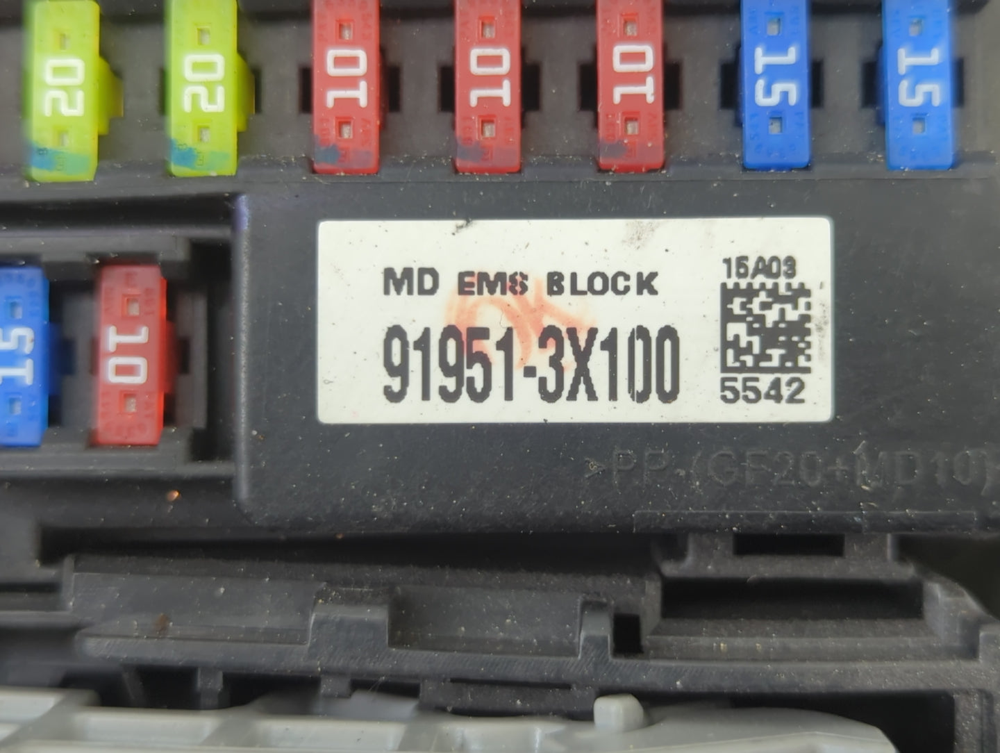 2011-2013 Hyundai Elantra Fusebox Fuse Box Panel Relay Module P/N:91951-3X100 Fits Fits 2011 2012 2013 OEM Used Auto Parts -