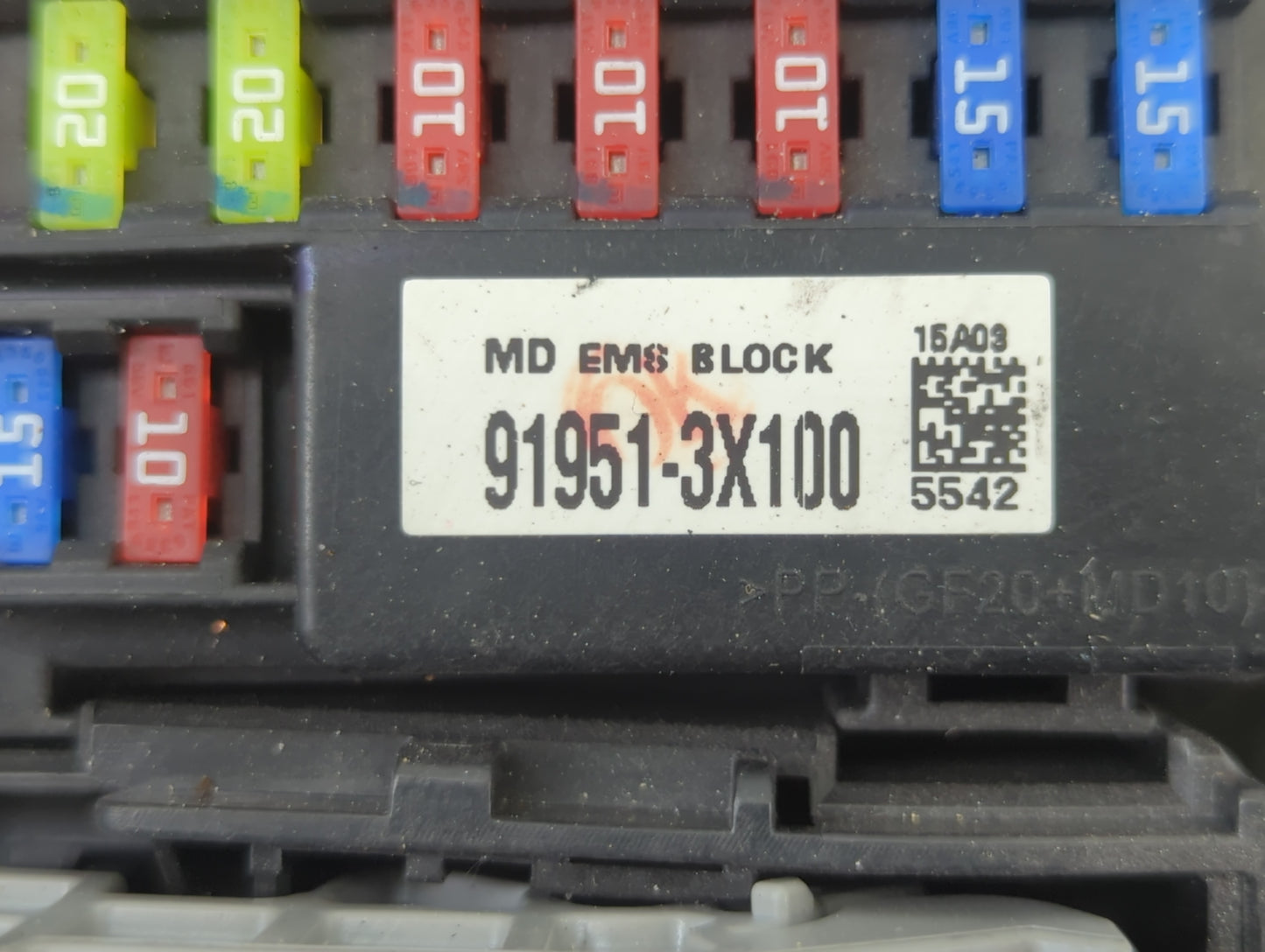 2011-2013 Hyundai Elantra Fusebox Fuse Box Panel Relay Module P/N:91951-3X100 Fits Fits 2011 2012 2013 OEM Used Auto Parts -