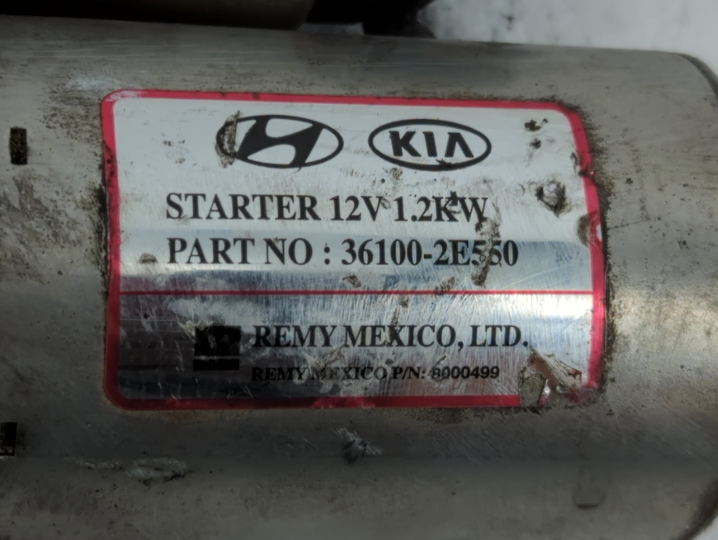 2011-2014 Hyundai Elantra Car Starter Motor Solenoid OEM P/N:36100-2E550 Fits Fits 2011 2012 2013 2014 OEM Used Auto Parts -