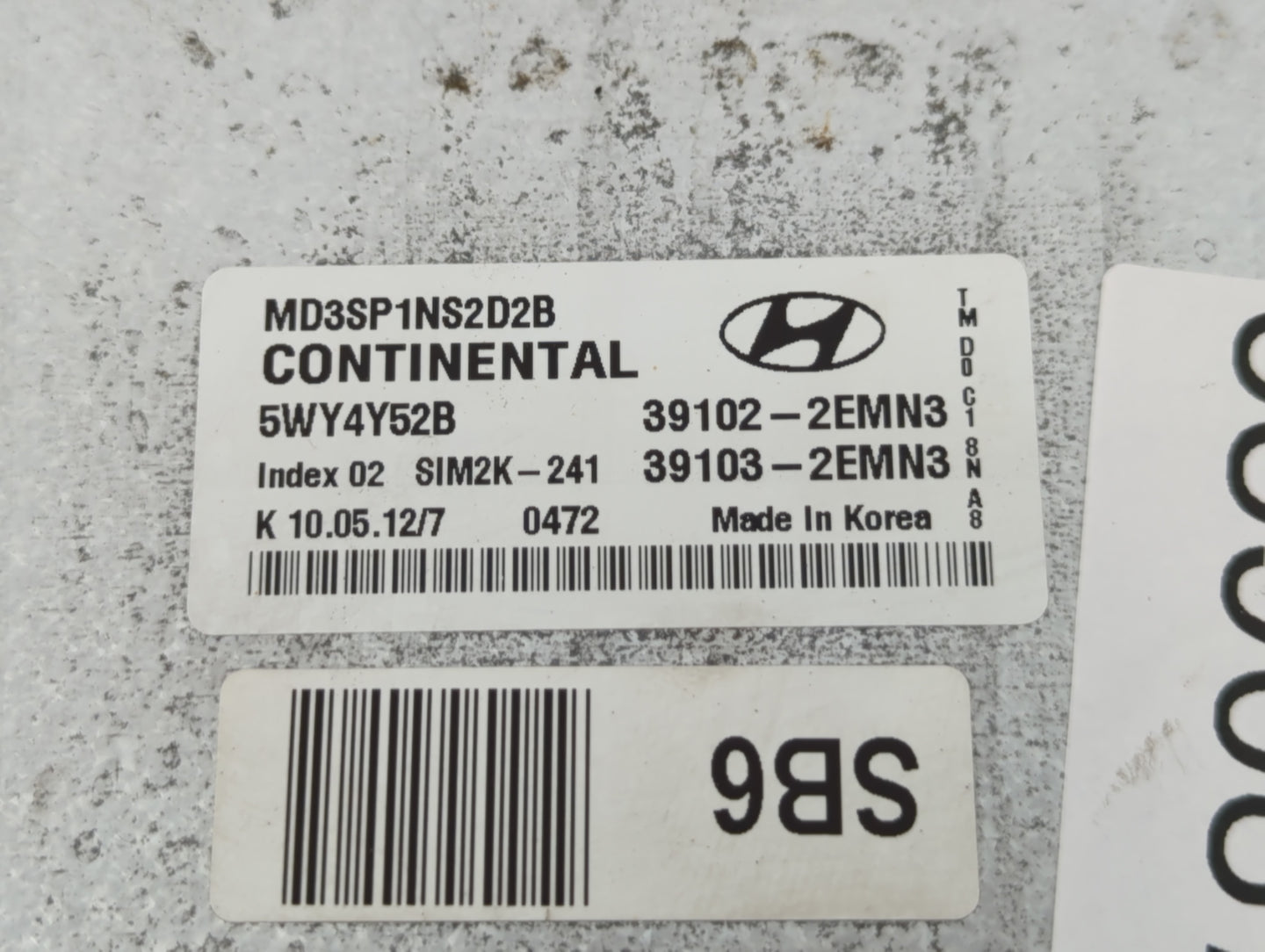 2011-2013 Hyundai Elantra PCM Engine Control Computer ECU ECM PCU OEM P/N:39103-2EMN3 39102-2EMN3 Fits Fits 2011 2012 2013 O